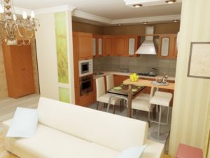 Объединение кухни и жилой комнаты